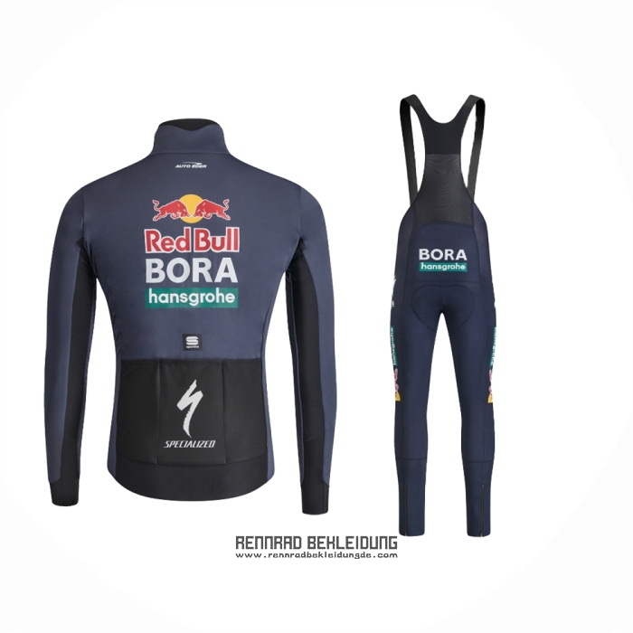 2024 Fahrradbekleidung Bora-Hansgrone Dunkel Blau Trikot Langarm Und Tragerhose